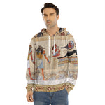 Egyptian Gods And Pharaohs Print Men's Velvet Pullover Hoodie