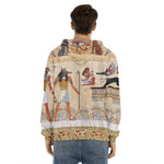 Egyptian Gods And Pharaohs Print Men's Velvet Pullover Hoodie