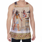 Egyptian Gods And Pharaohs Print Men's Velvet Tank Top