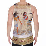 Egyptian Gods And Pharaohs Print Men's Velvet Tank Top