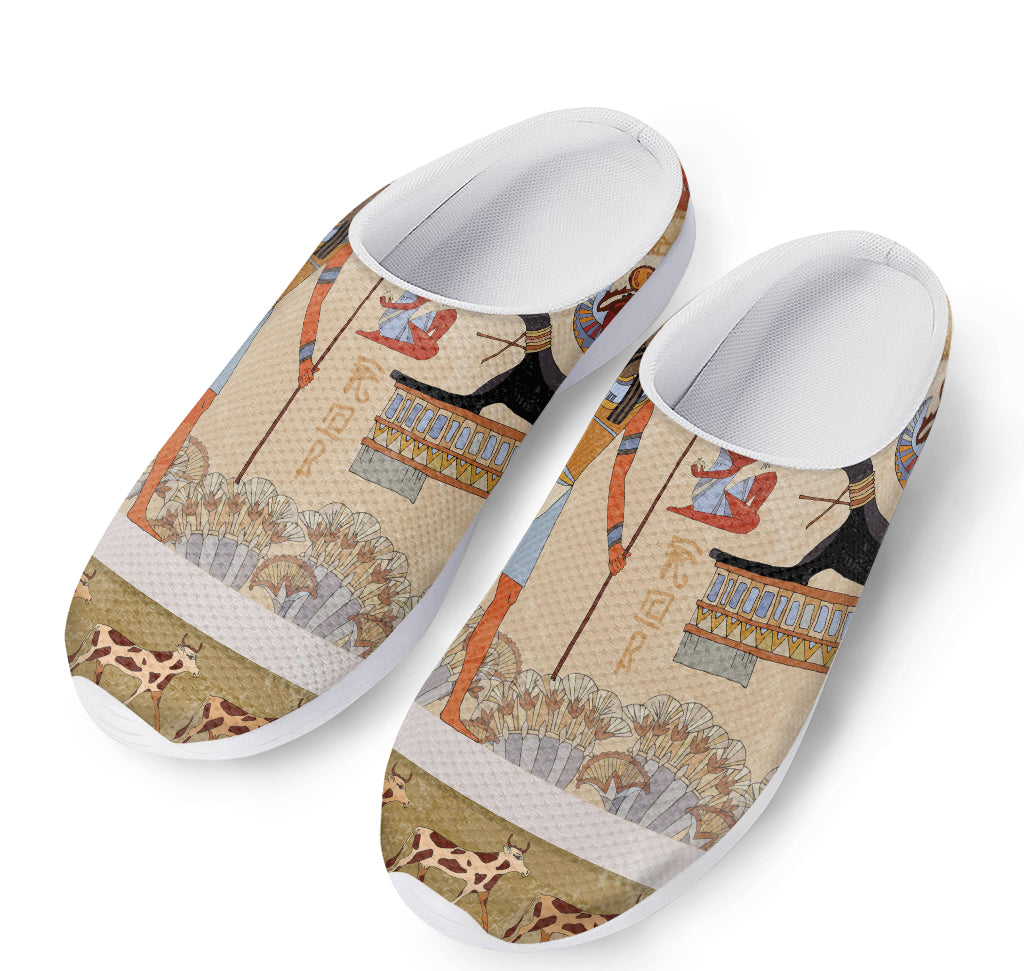 Egyptian Gods And Pharaohs Print Mesh Casual Shoes