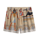 Egyptian Gods And Pharaohs Print Mesh Shorts
