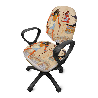 Egyptian Gods And Pharaohs Print Office Chair Cover