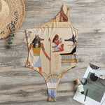 Egyptian Gods And Pharaohs Print One Shoulder Bodysuit