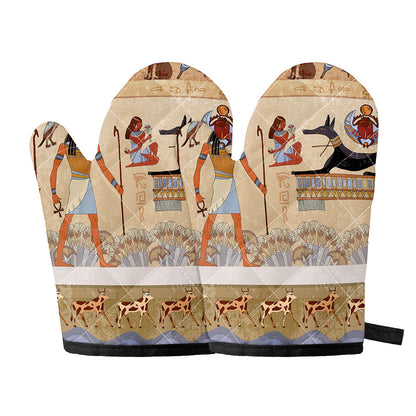 Egyptian Gods And Pharaohs Print Oven Mitts