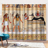 Egyptian Gods And Pharaohs Print Pencil Pleat Curtains