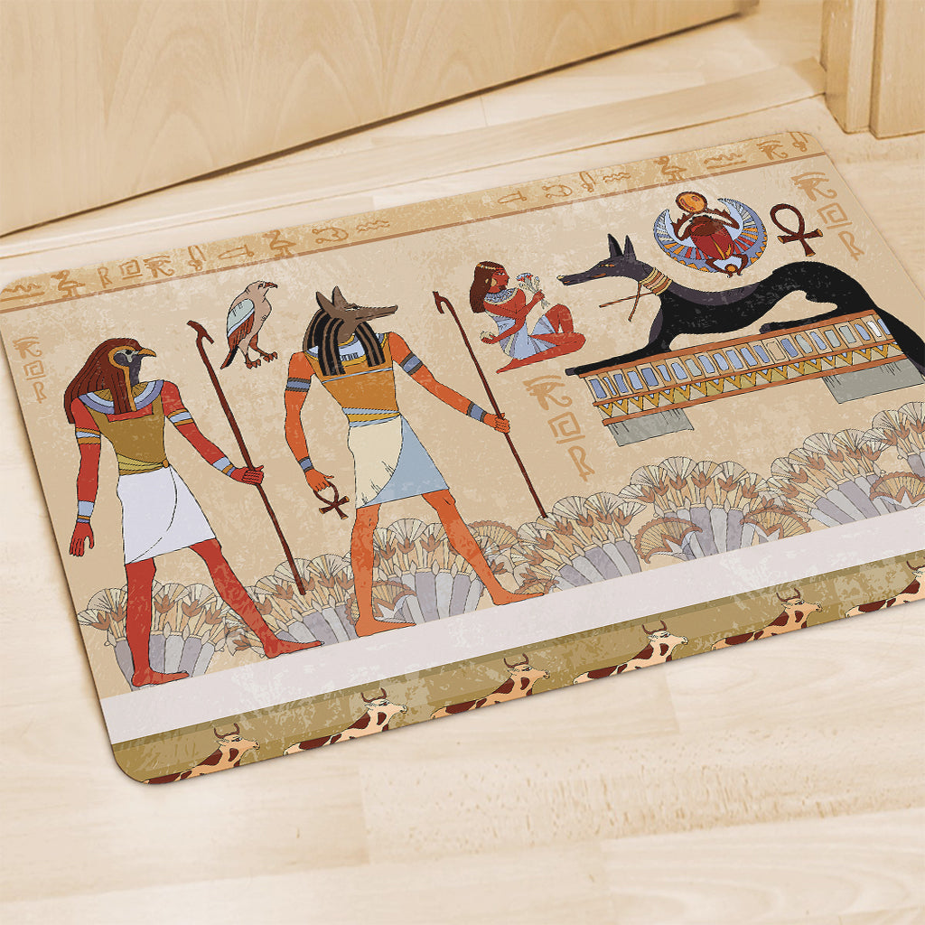 Egyptian Gods And Pharaohs Print Polyester Doormat