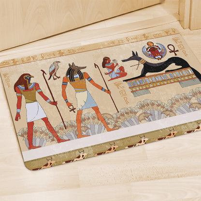 Egyptian Gods And Pharaohs Print Polyester Doormat