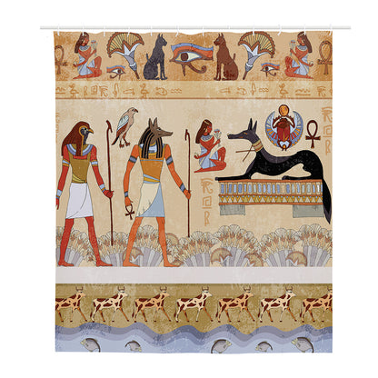 Egyptian Gods And Pharaohs Print Polyester Shower Curtain