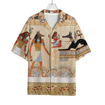 Egyptian Gods And Pharaohs Print Rayon Hawaiian Shirt