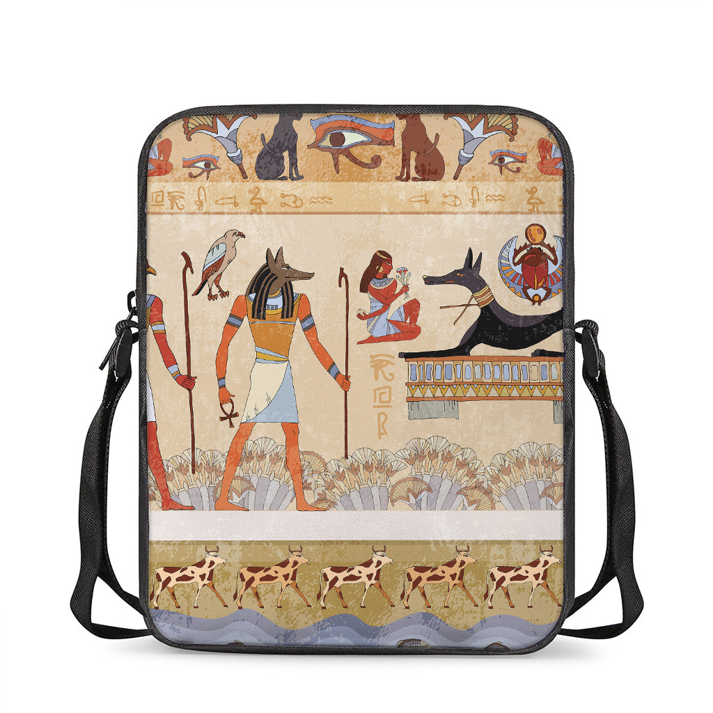 Egyptian Gods And Pharaohs Print Rectangular Crossbody Bag