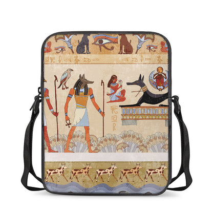 Egyptian Gods And Pharaohs Print Rectangular Crossbody Bag