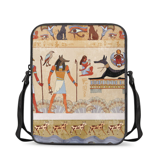 Egyptian Gods And Pharaohs Print Rectangular Crossbody Bag