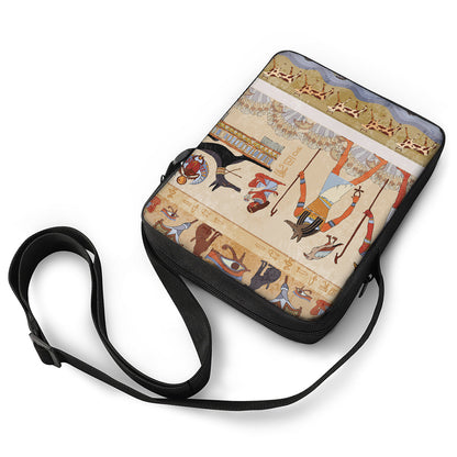 Egyptian Gods And Pharaohs Print Rectangular Crossbody Bag