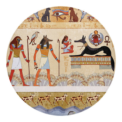 Egyptian Gods And Pharaohs Print Round Blanket