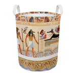 Egyptian Gods And Pharaohs Print Round Laundry Basket