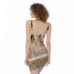 Egyptian Gods And Pharaohs Print Sleeveless Bodycon Dress