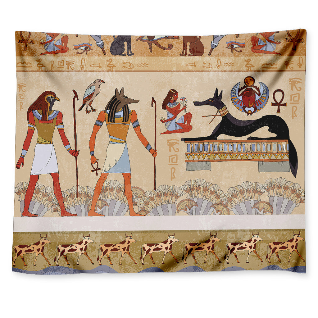 Egyptian Gods And Pharaohs Print Tapestry