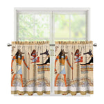 Egyptian Gods And Pharaohs Print Tier Curtains