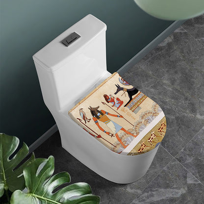 Egyptian Gods And Pharaohs Print Toilet Lid Cover