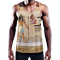 Egyptian Gods And Pharaohs Print Men's Workout Tank Top
