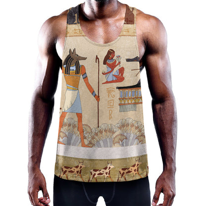 Egyptian Gods And Pharaohs Print Training Tank Top