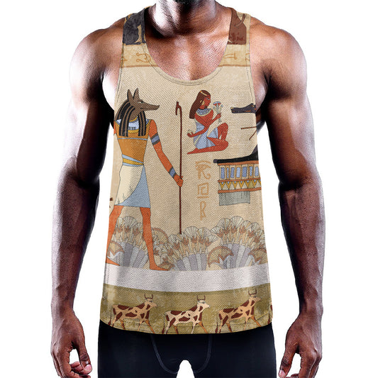 Egyptian Gods And Pharaohs Print Training Tank Top