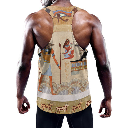 Egyptian Gods And Pharaohs Print Training Tank Top