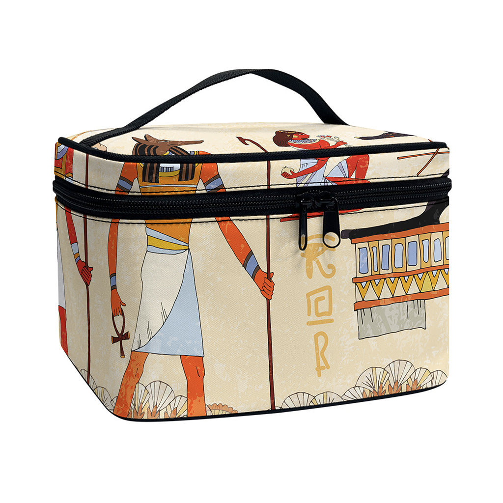Egyptian Gods And Pharaohs Print Travel Makeup Bag