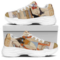 Egyptian Gods And Pharaohs Print White Chunky Shoes
