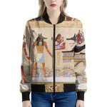 Egyptian Gods And Pharaohs Print Women's Bomber Jacket