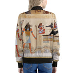 Egyptian Gods And Pharaohs Print Women's Bomber Jacket