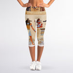 Egyptian Gods And Pharaohs Print Women's Capri Leggings