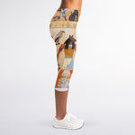 Egyptian Gods And Pharaohs Print Women's Capri Leggings