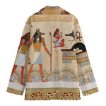 Egyptian Gods And Pharaohs Print Women's Cotton Blazer