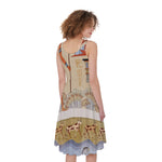 Egyptian Gods And Pharaohs Print Women's Sleeveless Dress