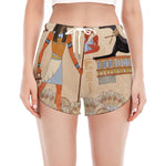 Egyptian Gods And Pharaohs Print Women's Split Running Shorts