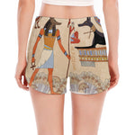 Egyptian Gods And Pharaohs Print Women's Split Running Shorts