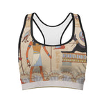 Egyptian Gods And Pharaohs Print Women's Sports Bra