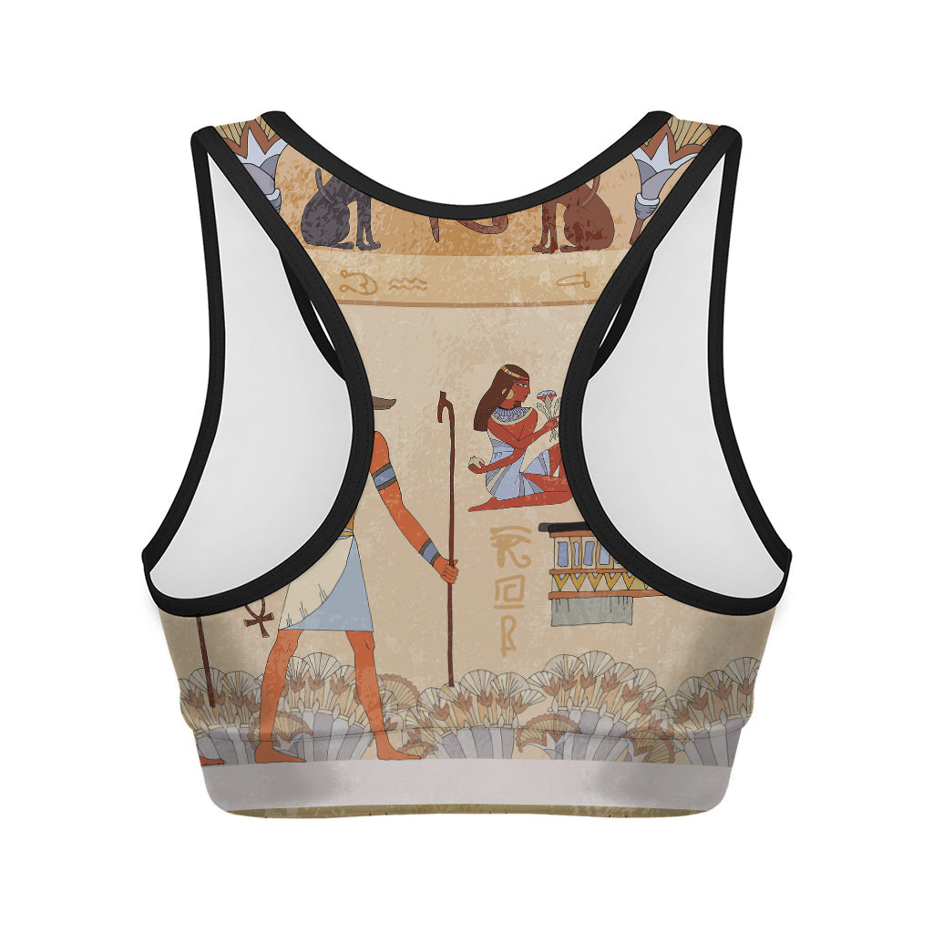 Egyptian Gods And Pharaohs Print Women's Sports Bra