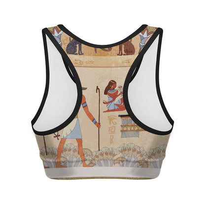 Egyptian Gods And Pharaohs Print Women's Sports Bra