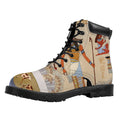 Egyptian Gods And Pharaohs Print Padded Collar Lace Up Boots