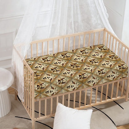 Egyptian Hieroglyphs Pattern Print Baby Crib Sheet