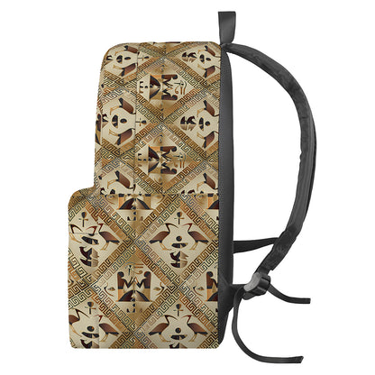 Egyptian Hieroglyphs Pattern Print Backpack