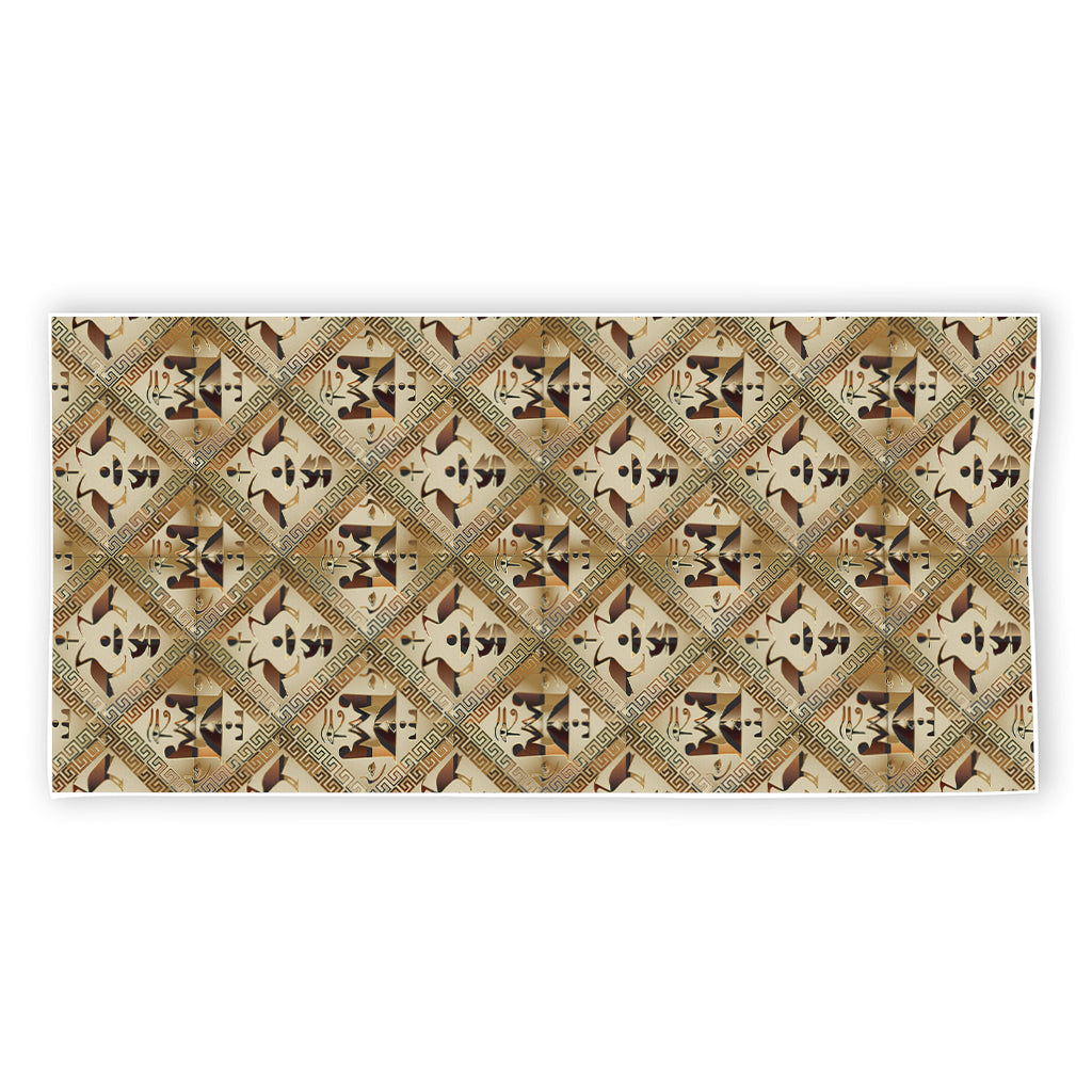 Egyptian Hieroglyphs Pattern Print Beach Towel