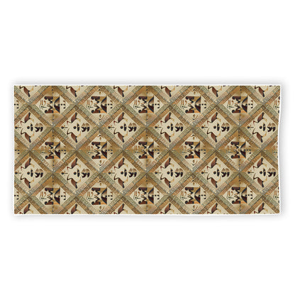 Egyptian Hieroglyphs Pattern Print Beach Towel