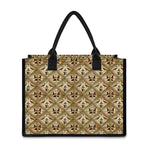 Egyptian Hieroglyphs Pattern Print Canvas Tote Bag