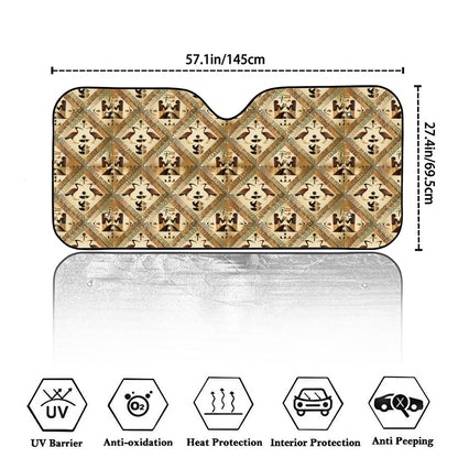 Egyptian Hieroglyphs Pattern Print Car Windshield Sun Shade