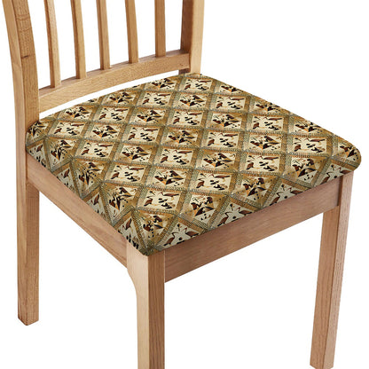 Egyptian Hieroglyphs Pattern Print Chair Cushion Cover