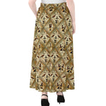 Egyptian Hieroglyphs Pattern Print Chiffon Maxi Skirt